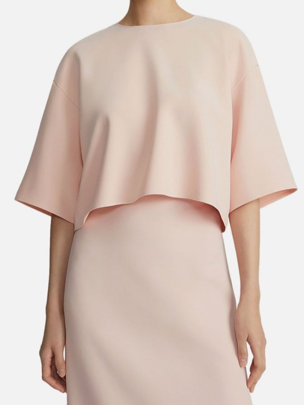 Lafayette 148 New York Women's Pink Silk Round Neck Drop Shoulder Top Size L
